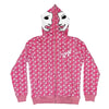 _Asaali Leather Mask Pink Hoodie