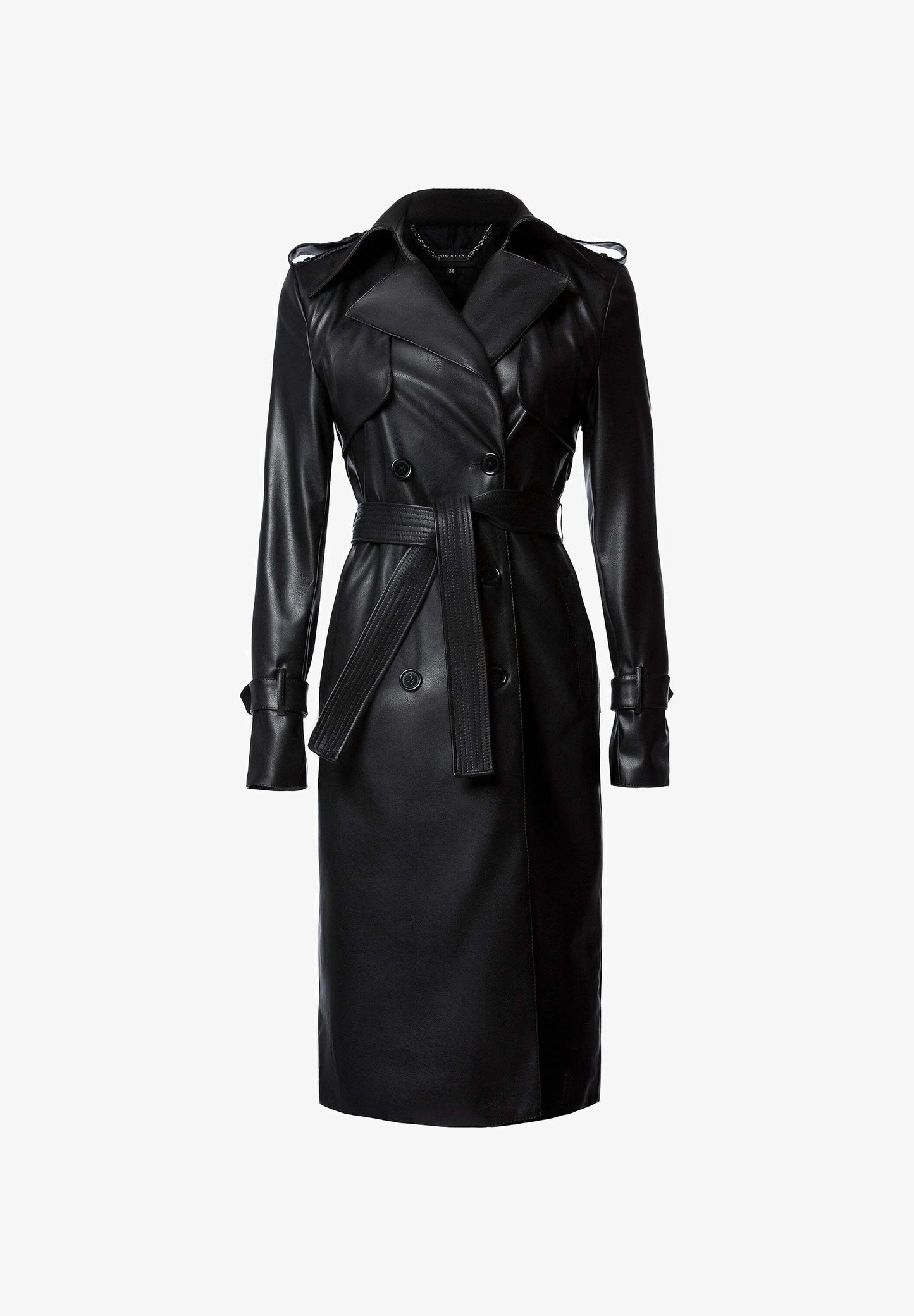 Vegan Leather Trench Coat