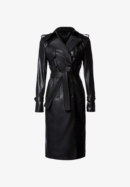 Vegan Leather Trench Coat