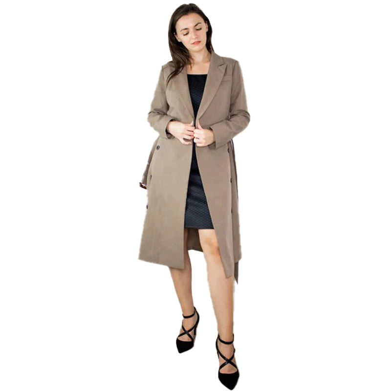 Women-Trench-Coat-Midi-Fitted-Coat-With-Belt