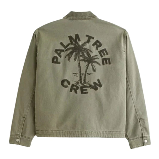 Abercrombie Palm Tree Crew Cropped Workwear Jacket