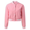 Women’s Pink Leather Varsity Jacket