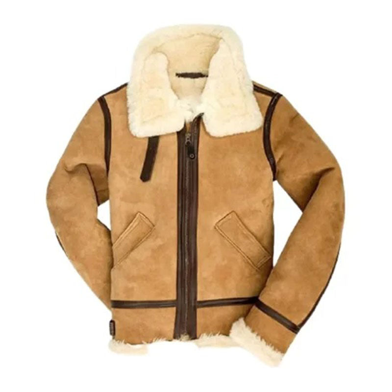 B3 Bomber Suede Leather Shearling Jacket