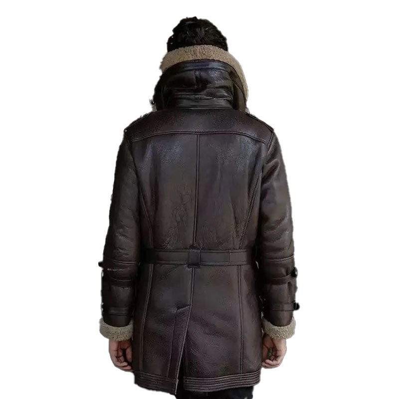 Men’s Shearling Aviator Fur Long Coat