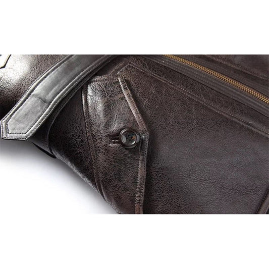 Men’s Shearling Aviator Fur Long Coat