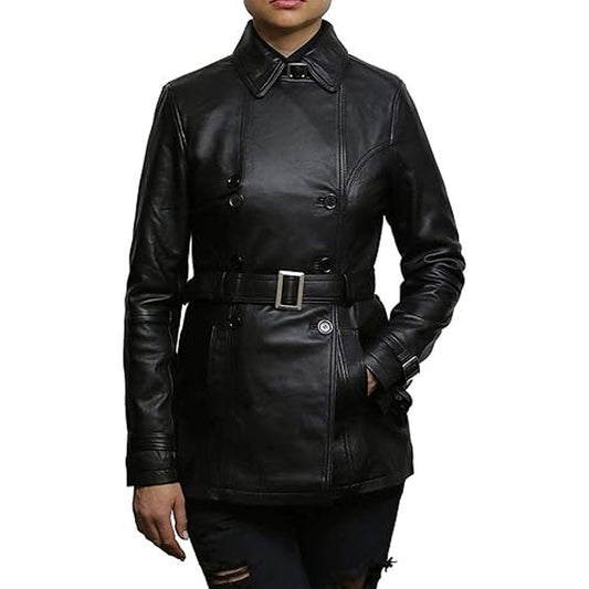 Womens Genuine Leather Biker Jacket