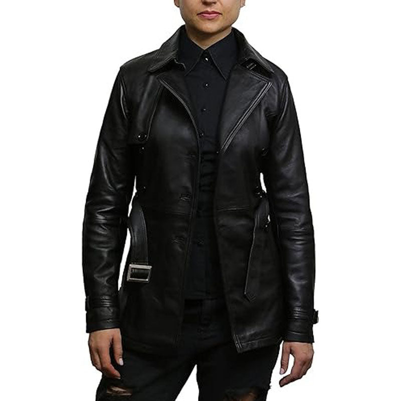 Womens Genuine Leather Biker Jacket