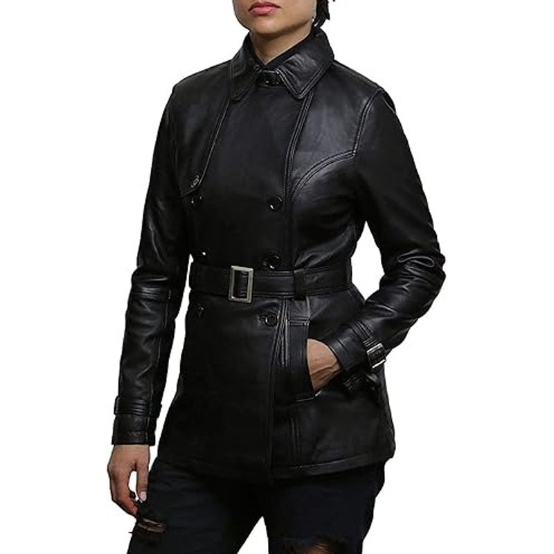 Womens Genuine Leather Biker Jacket
