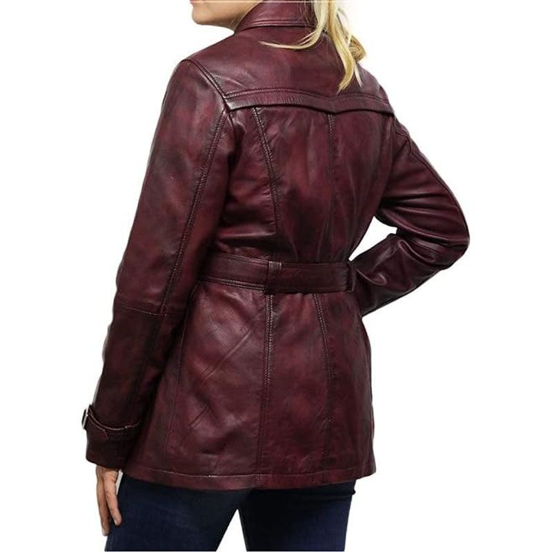 Womens Genuine Leather Biker Jacket