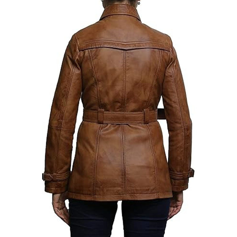 Womens Genuine Leather Biker Jacket