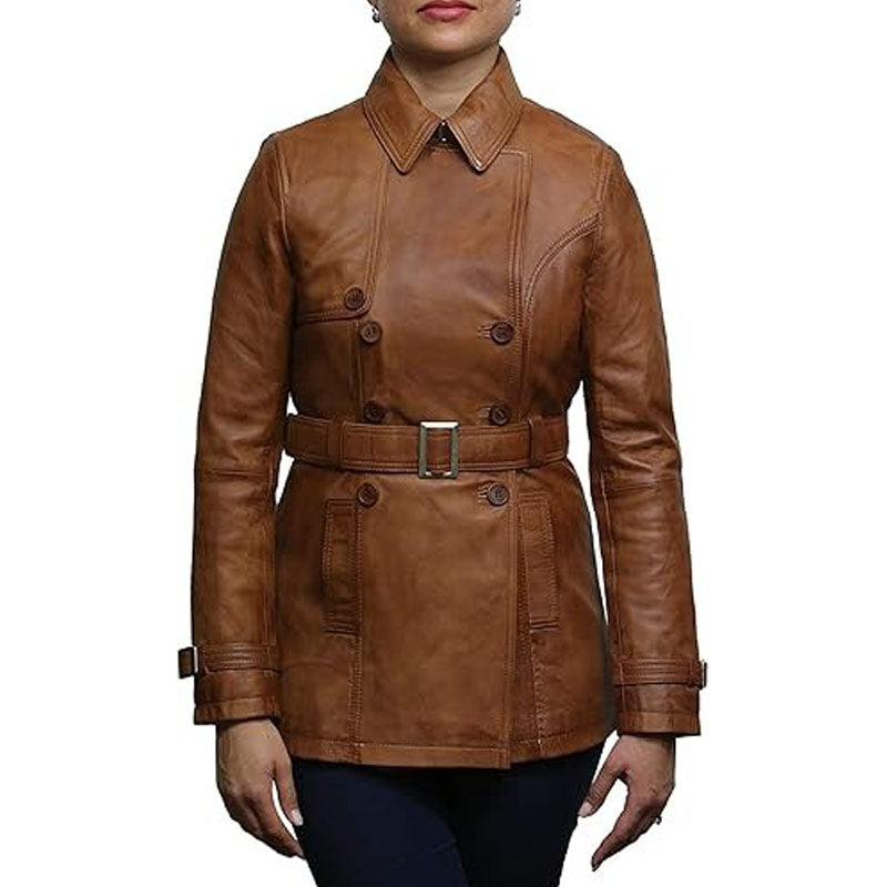 Womens Genuine Leather Biker Jacket