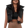 Womens-Cropped-Puffer-Leather-Vest