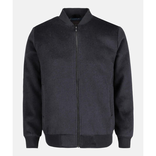 Black Wool Bomber Jacket