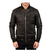 Bomia Ma-1 Distressed Black Leather Bomber Jacket