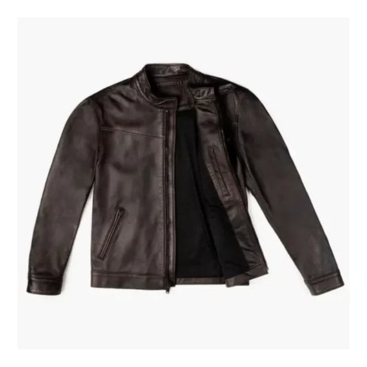 Men’s Brown Leather Roadster Jacket