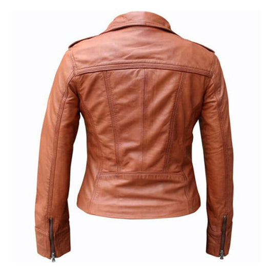Women’s Stylish Brown Leather Jacket