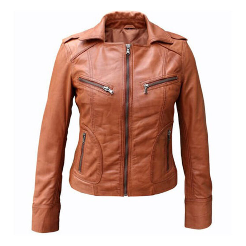 Women’s Stylish Brown Leather Jacket