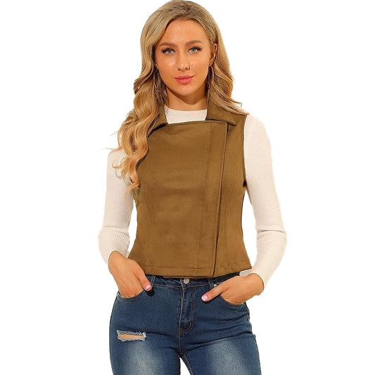 Womens-Suede-Leather-Biker-vest