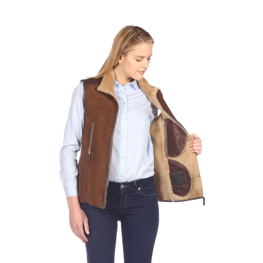 Womens-Suede-Shearling-Leather-Vest