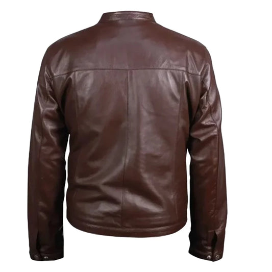 Cafe Racer Brown Leather Jacket