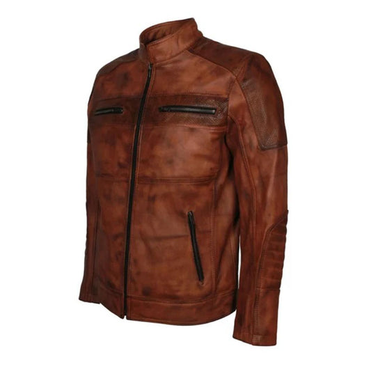 Cafe Racer Brown Motorcycle Jacket