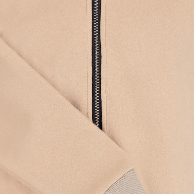 Camel Brown Wool Bomber Jacket
