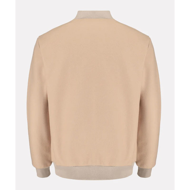Camel Brown Wool Bomber Jacket