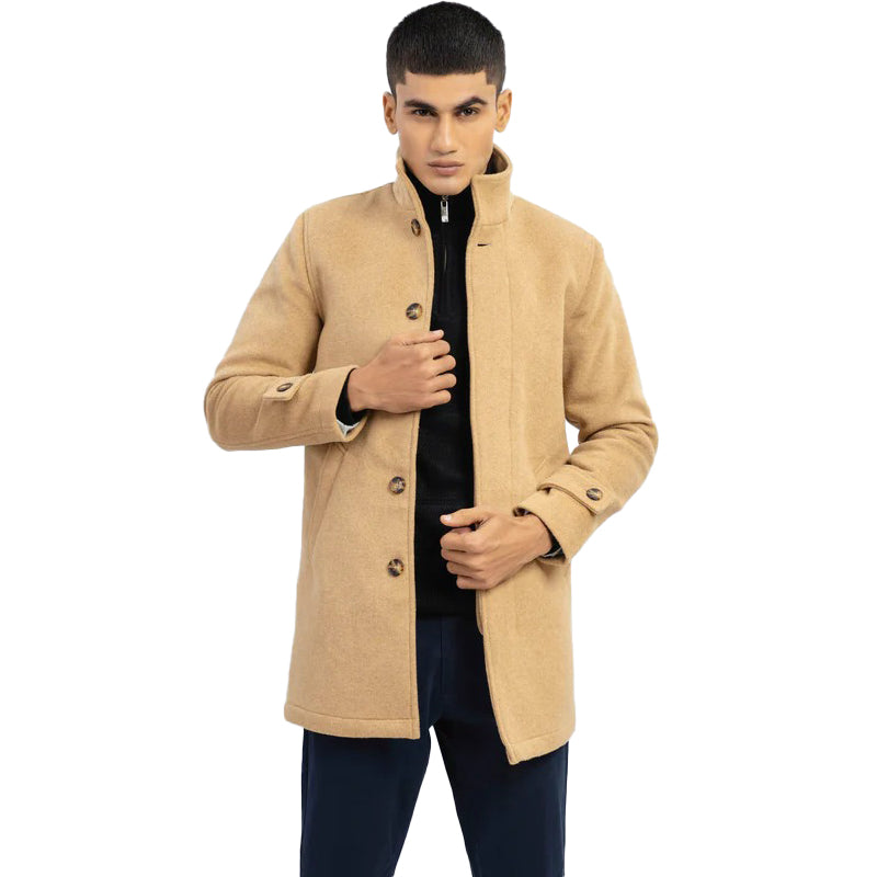 Camel Wool Blended Long Coat