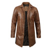Men's Real Leather Camel Brown 3 4 Length Car Coat