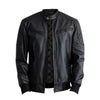Casual Black Leather Bomber Jacket