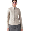 Women’s Real Beige Leather Classy Jacket