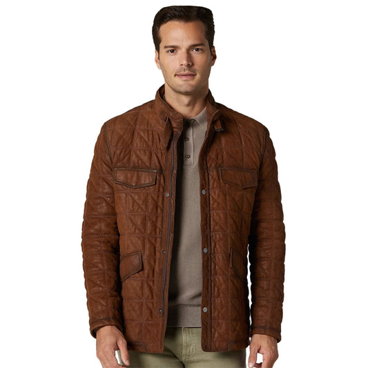 Men’s Real Brown Leather Stylish Jacket