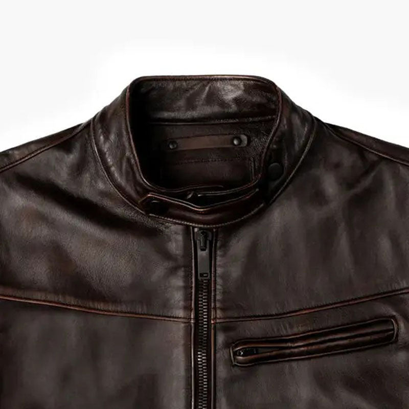 Men’s Brown Leather Roadster Jacket