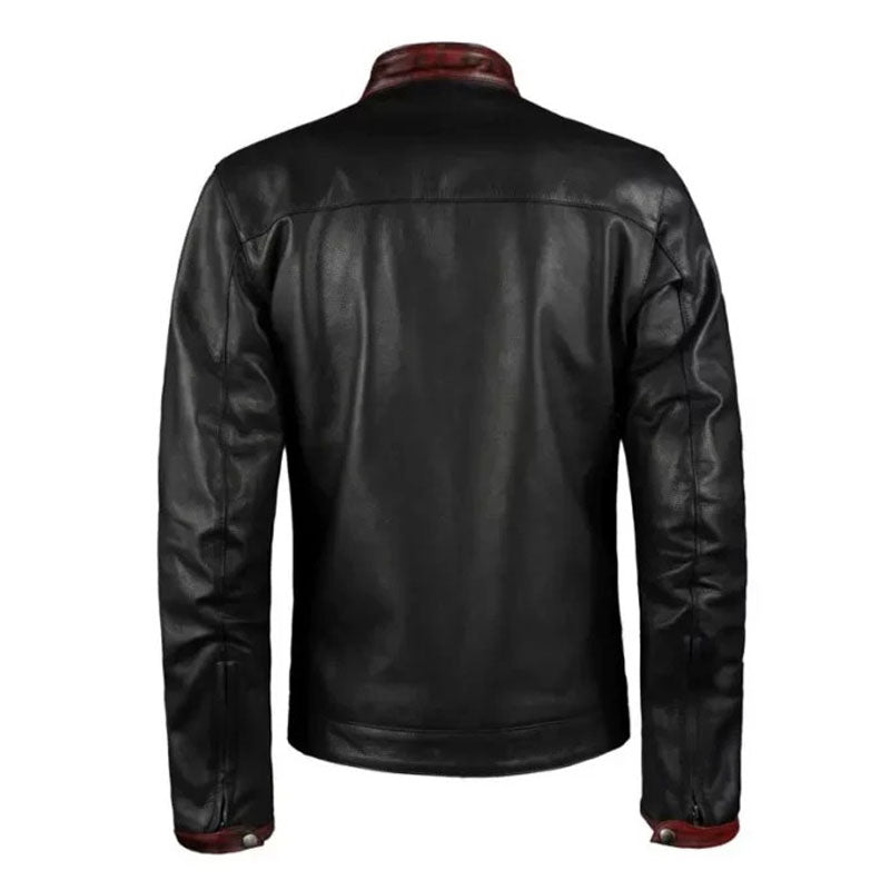 Mens Retro Black Leather Jacket