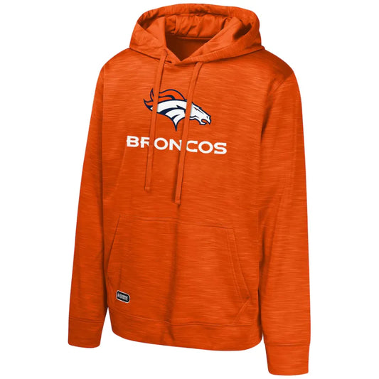 Denver Broncos Orange Streak Fleece Pullover Hoodie