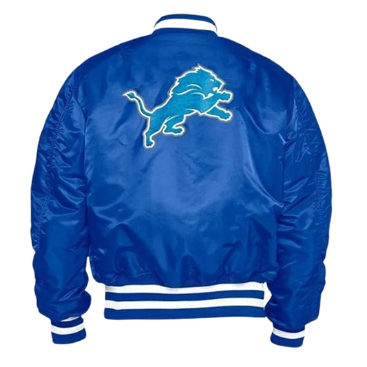 Detroit Lions Blue Bomber Jacket