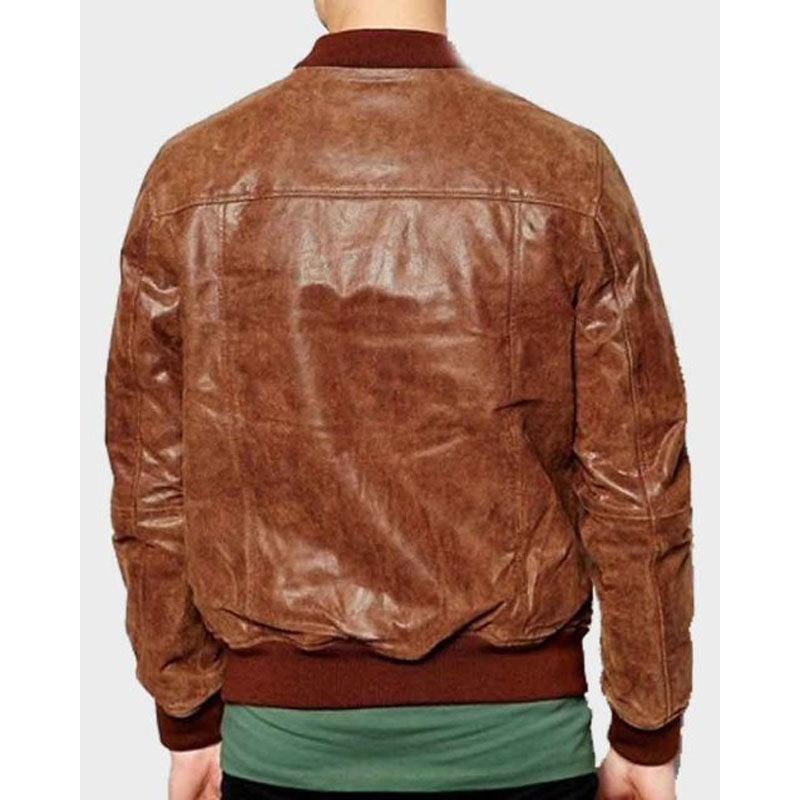 Mens Dark Brown Bomber Jacket