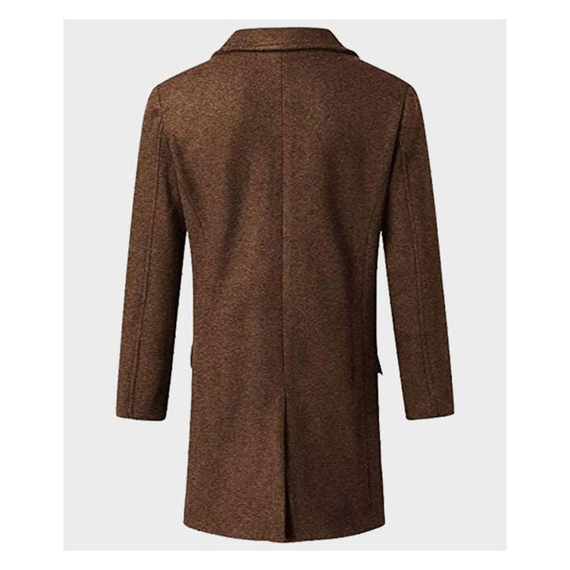 Mens Double Breasted Brown Coat