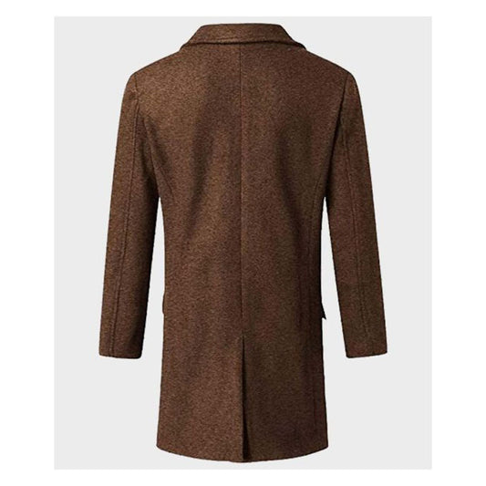 Mens Double Breasted Brown Coat