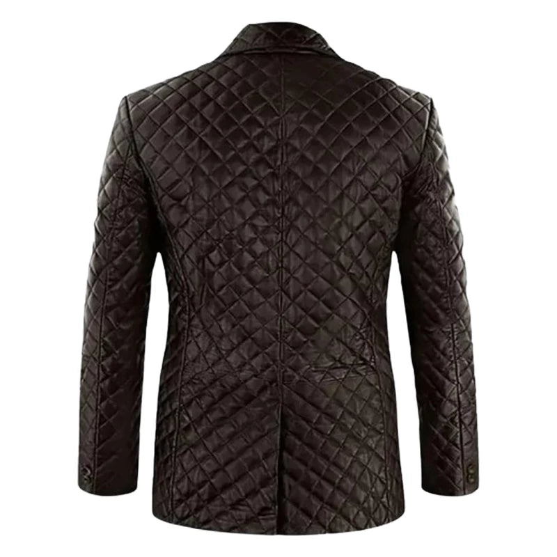Men’s Elegant Brown Quilted Blazer
