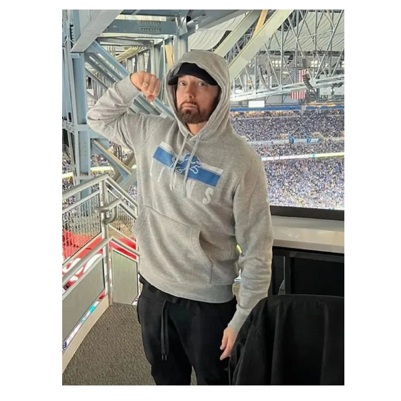 Eminem Detroit Lions Grey Hoodie