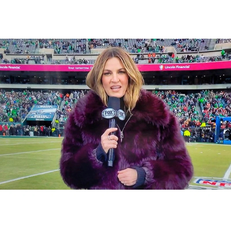Erin Andrews Purple Fur Coat