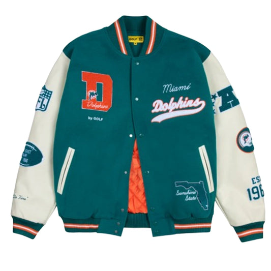GOLF WANG Miami Dolphins Letterman Jacket