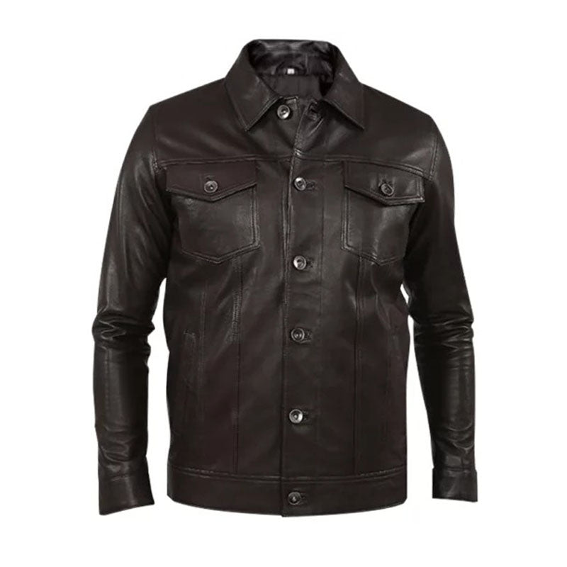Men's Genuine Leather Black Jacket