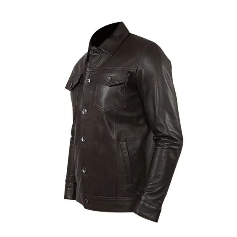 Men’s Genuine Leather Black Jacket