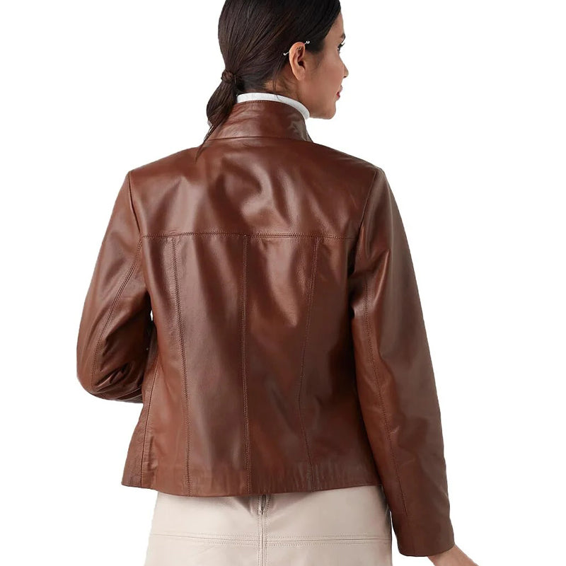 Women’s Real Tan Leather Classic Jacket