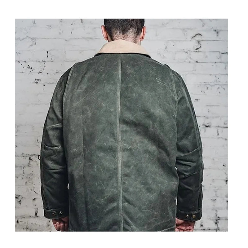 Heat Strap The Chief Coat Olive Cord Collar