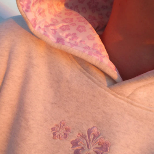 Hibiscus Hoodie in Heather Blush