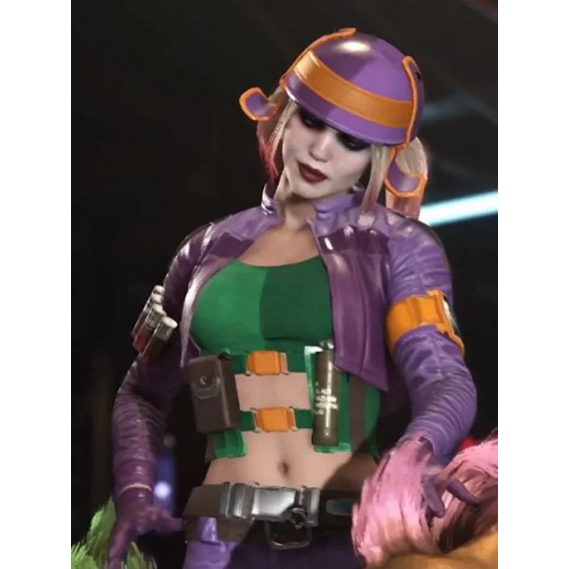 Injustice 2 Harley Quinn Purple Leather Jacket