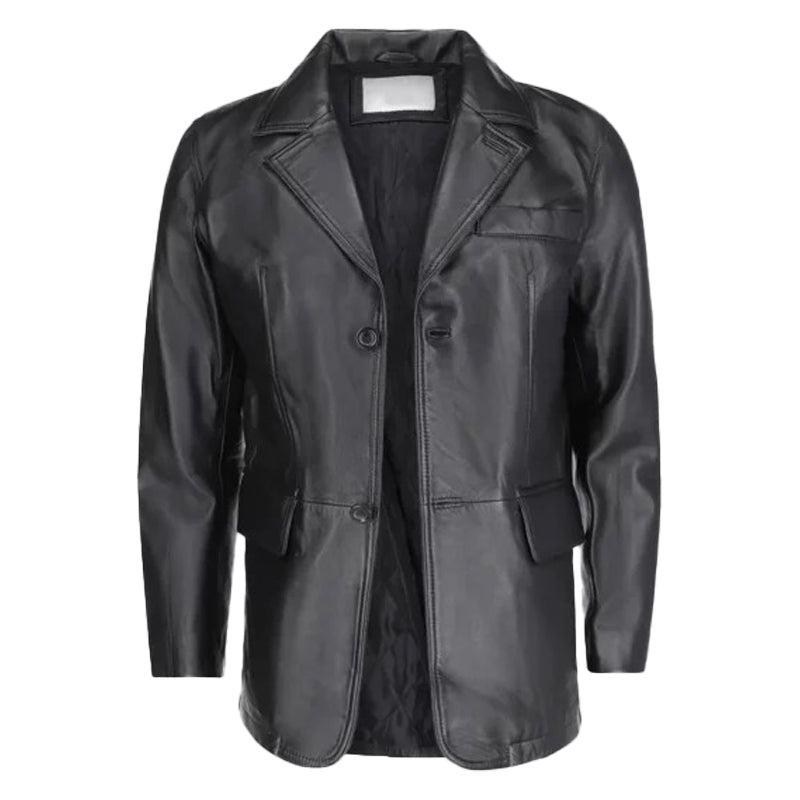James Men’s Black Leather Coat